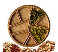 Bandejas de madera para servir, bandeja grande de con 8 compartimentos extraíbles, multiusos para charcutería, utensilios de servir para aperitivos, desayuno, aperitivos, postres