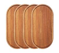 Bandejas de madera para servir, tablas de charcutería, platos ovalados de madera, plato de servir queso, platos de cena a granel para postre, aperitivos, pan, platos de frutas (30 x 14, paquete de 4)