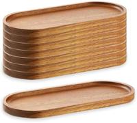 Bandejas de madera para servir, tablas de charcutería, platos ovalados de madera, plato de servir queso, platos a granel para postre, aperitivos, pan, aperitivos de frutas (29 x 10.5, 8 unidades)