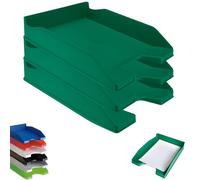 Bandejas de Oficina Apilables - Organizador Oficina para Folios - Organizador de Archivos Escritorio Color Rojo OFFICEPAPER Pack(3 Bandejas)