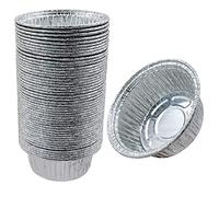 Bandejas de Papel de Aluminio Barbacoa bandeja de goteo Pequeño Envase de Aluminio Redondo 50 piezas aluminio Grillschalen Grill Contenedor de Comida Calefacción Horneando Para Horno y Barbacoa(250ml)