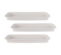 Bandejas de Plástico Anti-Sol 3 Piezas para Macetas Rectangulares | Base de Color Claro, Resistencia al Impacto Caídas, Uso Múltiple, para Recoger Agua en Jardinería Doméstica