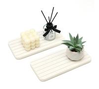 Bandejas de secado de piedra absorbente de agua para fregadero de baño, bandeja de cocina de piedra de diatomita blanca, alfombrilla de secado de platos de tierra de diatomeas, dispensador de jabón de