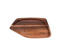 Bandejas de servir de madera natural para té, cena, postre, pan y fruta, y ligeras con refinado para una presentación elegante (S)