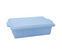 Bandejas de silicona de sellado fuerte con tapas para congelar artículos sensibles como caldo o puré, cuerpo apilable, ahorra espacio de almacenamiento de cocina (azul claro)