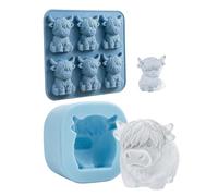 Bandejas de silicona para cubitos de hielo - Molde para cubitos de hielo Highland Cow | Fácil liberación, reutilizable y apto para congelador, molde de barra Flexible con forma de