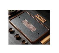 Bandejas de té para servir estilo chino, bandeja de té de madera maciza, drenaje y almacenamiento de agua, bandeja de té de doble propósito, bandeja de té simple para el hogar, mesa de té versátil