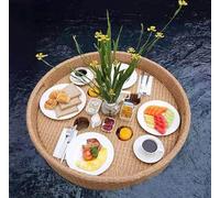 Bandejas flotantes redondas para servir | Duraderas y elegantes para relajarse junto a la piscina | Ideal para bebidas y aperitivos en fiestas, spas y barras de arena
