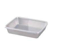 Bandejas for hornear de acero inoxidable de gran capacidad, plato Rectangular de almacenamiento de alimentos con tapa, herramienta for pastel, pan, tostada, ensalada for horno (Color : With lid)