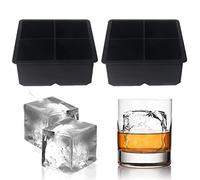 Bandejas grandes de silicona para cubitos de hielo (2.5 pulgadas) - Máquina de hielo gigante de silicona para cóctel, cubitos de hielo de whisky escocés, cubitos de hielo reutilizables de fácil