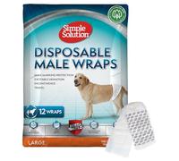 Bandejas pañales desechables para perros macho Simple Solution L, 12 ud. | Súper absorbentes y antifugas para incontinencia, marcas, viajes o micción por excitación