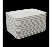 Bandejas para cafetería de 36 x 27 cm, juego de 24 unidades, plástico PP, bandeja grande con superficie antideslizante, apilable y apta para lavavajillas, robustas bandejas para servir para