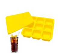 Bandejas Para Cubitos De Hielo Para Congelador | Accesorios De Silicona Reutilizables Con 9 Cavidades Y Tapa,Molde De Hielo Cuadrado,Para Cócteles Whisky Cocina Fiestas Bebida Comida Bar