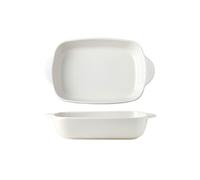 Bandejas para lasaña Bandeja for hornear arroz al horno con queso, utensilios especiales for, cuenco de cerámica, plato Rectangular for microondas doble oreja Para hornear pasteles(Blanco,7inches)