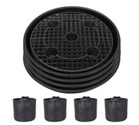 Bandejas para macetas, base transpirable de riego automático con bolsas de cultivo, platillos reutilizables para interiores, exteriores, jardín, invernadero