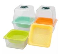 Bandejas para Microvegetales con Tapa y Domo de Humedad, LUVCSOY, Malla Pequeña 1.2 mm, Sin BPA Micro Semillas como Brócoli, Alfalfa, Rábano, Trébol. Pack de 4.