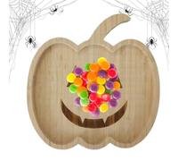 Bandejas para servir alimentos,bandejas y bandejas de servicio,Bandejas de aperitivos de madera Bandeja de comida para murciélago fantasma calabaza de Halloween | Bandeja de embutidos, plana