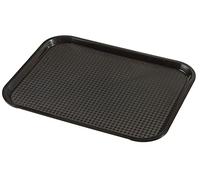 Bandejas para Servir aro, 34,5 x 26,5 x 2 cm, Polipropileno, Antideslizantes, apilables, Negras, Set de 6