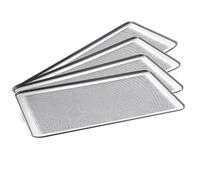 Bandejas Perforadas de Aluminio para Horno, 60x40 cm, Set de 4 Unidades, para Panadería y Repostería Profesional