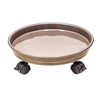 Bandejas Plastico Redonda Gruesa con Ruedas, Tray de Goteo de Plástico, Material de Resina, Adecuada para Balcón, Dormitorio y Sala de Estar(Brown,21.5x8cm/8.4x3.1in)