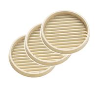Bandejas Plastico Redonda para Plantas, Paquete de 3, Tray de Plástico, Beige, con Diseño en Relieve, Resistente y Duradera, con Buena Transpirabilidad(16x14.3x2cm/6.3x5.6x0.8in)