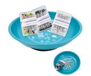 Bandejas redondas para pines magnéticos: succión magnética duradera, diseño compacto de acero inoxidable, colector de agujas eficiente | Soporte para herramientas de costura, accesorios organizadores