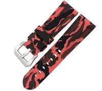 Bandeo de goma Butterfly Banda de reloj de goma 24 mm 26 mm para luminor Silicona colorida Sport Sport Store/Camo Red Silver 1/26 mm
