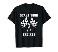 Bandera a Cuadros Start Your Engines Race Mom Camiseta