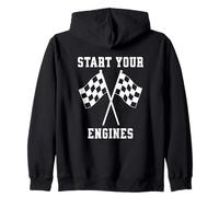 Bandera a Cuadros Start Your Engines Race Mom Sudadera con Capucha