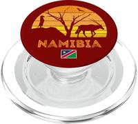Bandera Africana Vintage del Desierto de Namibia, Oryx Safari, Puesta de Sol PopSockets PopGrip para MagSafe