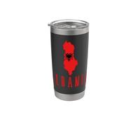 Bandera albanesa patriótica de los Balcanes para hombres, mujeres y niños, Albania Vaso térmico de acero inoxidable de doble pared