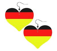 Bandera Alemana Alemania Mujer Pendientes Piel Sintética Aretes Colgantes Pendientes