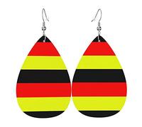 Bandera Alemana Alemania Mujer Pendientes Piel Sintética Aretes Colgantes Pendientes