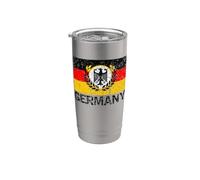 Bandera alemana de Alemania envejecida para hombres, mujeres y niños Vaso térmico de acero inoxidable de doble pared