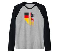 Bandera Alemana Y Luchador De Jiu-Jitsu De Alemania Camiseta Manga Raglan