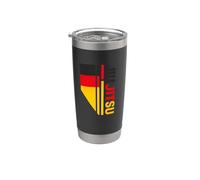 Bandera Alemana Y Luchador De Jiu-jitsu De Alemania Vaso térmico de acero inoxidable de doble pared