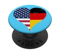 Bandera Alemania Estados Unidos del Orgullo Alemán Americano PopSockets PopGrip Adhesivo
