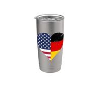Bandera Alemania Estados Unidos del Orgullo Alemán Americano Vaso térmico de acero inoxidable de doble pared