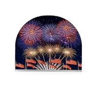 Bandera American Fireworks - Servilletero acrílico azul, dispensador de servilletas de pie para cocina y restaurante