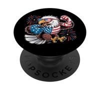 Bandera americana águila calva águila patriótica 4 de julio bailando PopSockets PopGrip Adhesivo