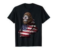 Bandera Americana Bigfoot Sasquatch Patriotic 4 de Julio Camiseta