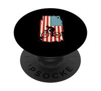 Bandera Americana Ciclismo Ciclismo Ciclista Biker PopSockets PopGrip Adhesivo