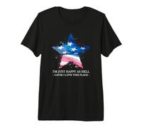 Bandera Americana con gráfico de Estrellas de Estados Unidos Happy I Love This Camiseta Premium