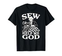 Bandera Americana Cosida George Washington Coser Sew Help Me God Camiseta