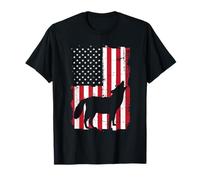 Bandera americana Coyote Caza Regalo Yote Hunter Hunt Season Camiseta