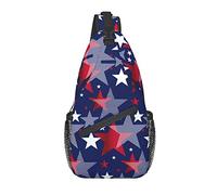 Bandera Americana Crossbody Sling Mochila Sling Bag Día de la Independencia Americana Viaje Senderismo Pecho Bolsa Mochila para Mujeres Hombres