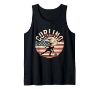 Bandera Americana Curling Camiseta Rizador Piedra Deslizante Camiseta sin Mangas