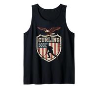 Bandera Americana Curling Camiseta Rizador Piedra Deslizante Camiseta sin Mangas