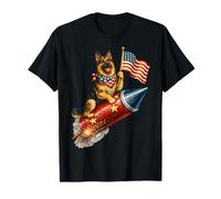 Bandera Americana de Pastor alemán del 4 de Julio Camiseta