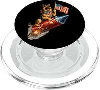 Bandera Americana de Pastor alemán del 4 de Julio PopSockets PopGrip para MagSafe